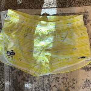 New Balance Neon Yellow Striped Shorts